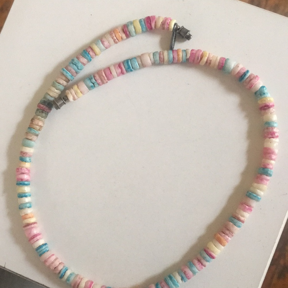 A Sotnick necklace blue an pink